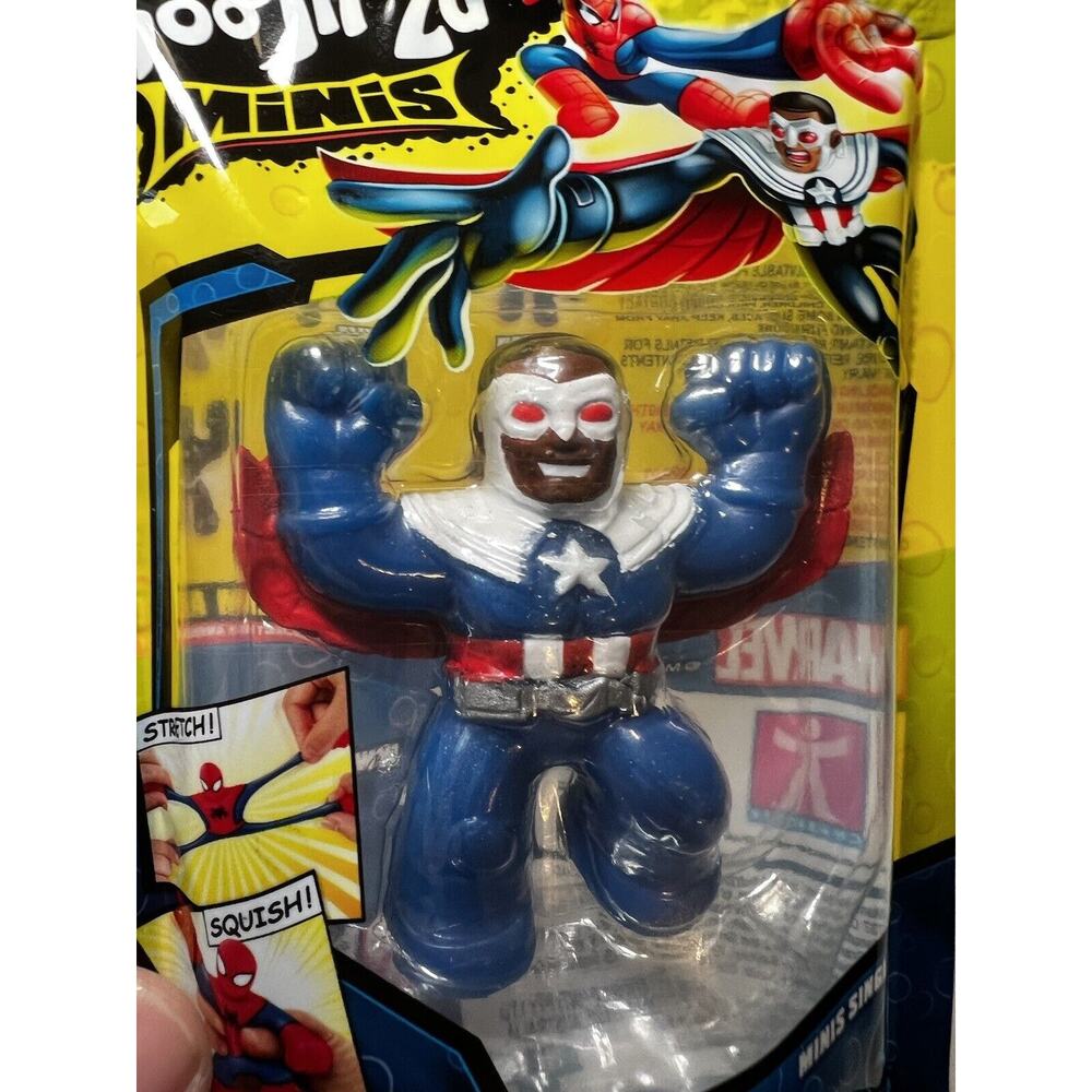 Heroes of Goo Jit Zu Minis Captain America Sam Wilson Marvel Stretchy Toy NEW